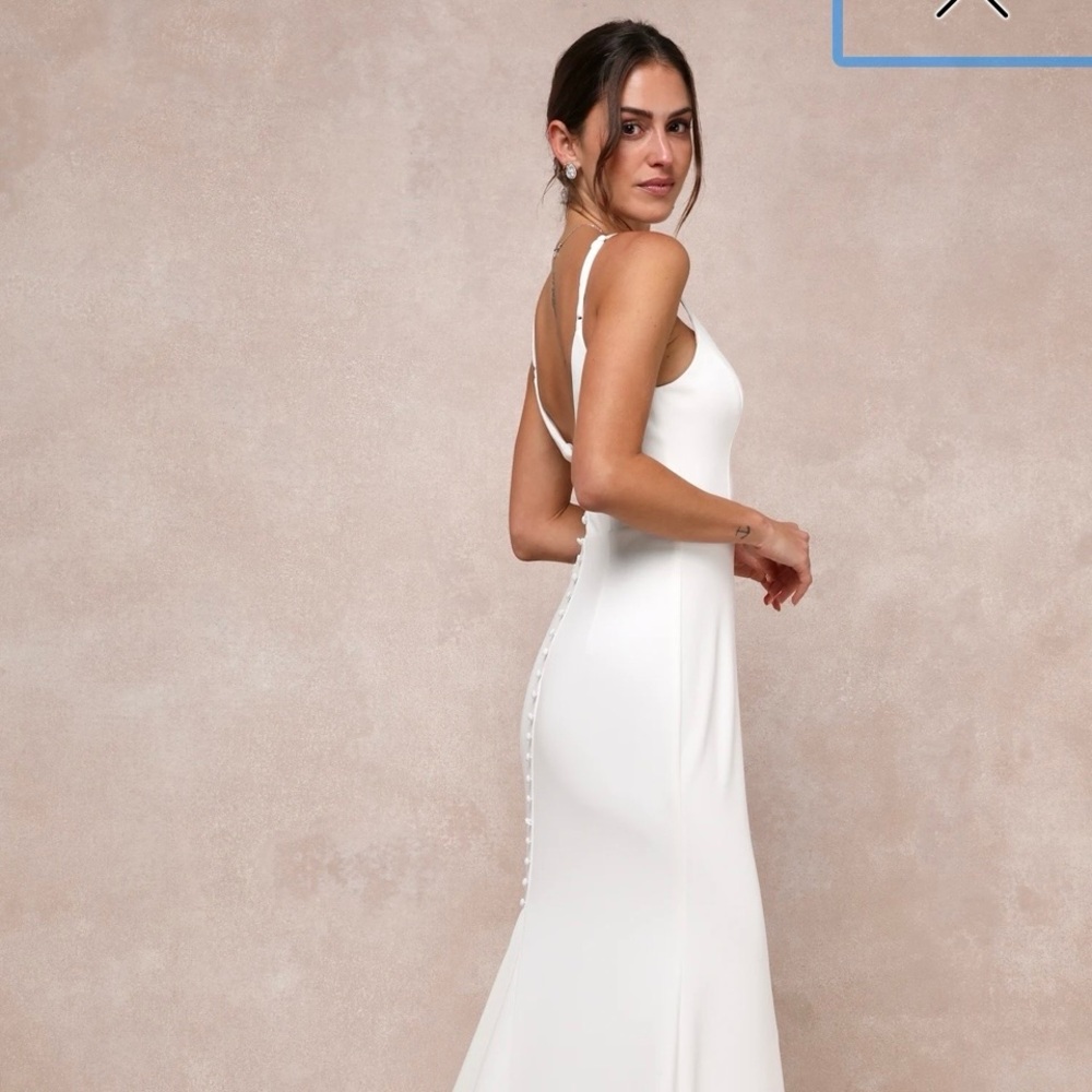 Lulus Feeling Of Forever White Sleeveless Mermaid Maxi Dress - Size S - Picture 2 of 5